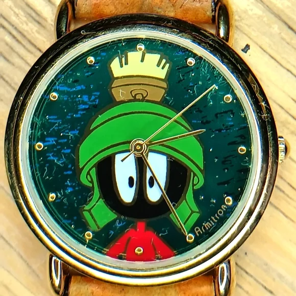 Armitron Quartz Marvin the Martian watch Green face 3 hand movement 33.5 mm case - Picture 1 of 8